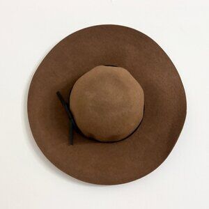 Brown Soft Wide Brim Open Crown Fedora Target Brand Adjustable Hat